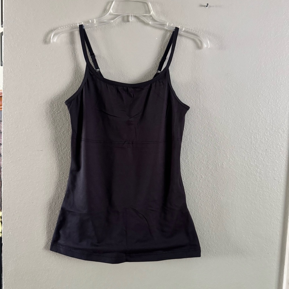 maidenform Women’s Stretch Cami, Black Adjustable, Spaghetti Straps Size Large